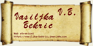 Vasiljka Bekrić vizit kartica
